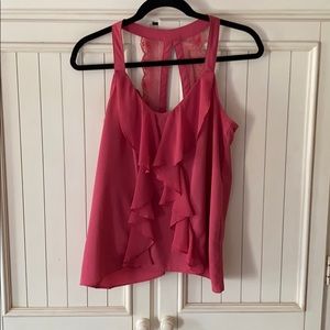 Lauren Conrad  Ruffle T-Back Lace Blouse Juniors XS